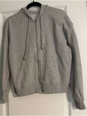 NWOT H&M Light Gray Full-Zip Hoodie Sweatshirt - Size XS